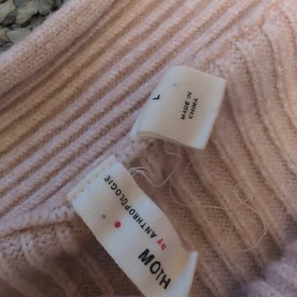 Moth By Anthropologie Blush Pink Off Shoulder Sweater Size Large - Picture 6 of 7